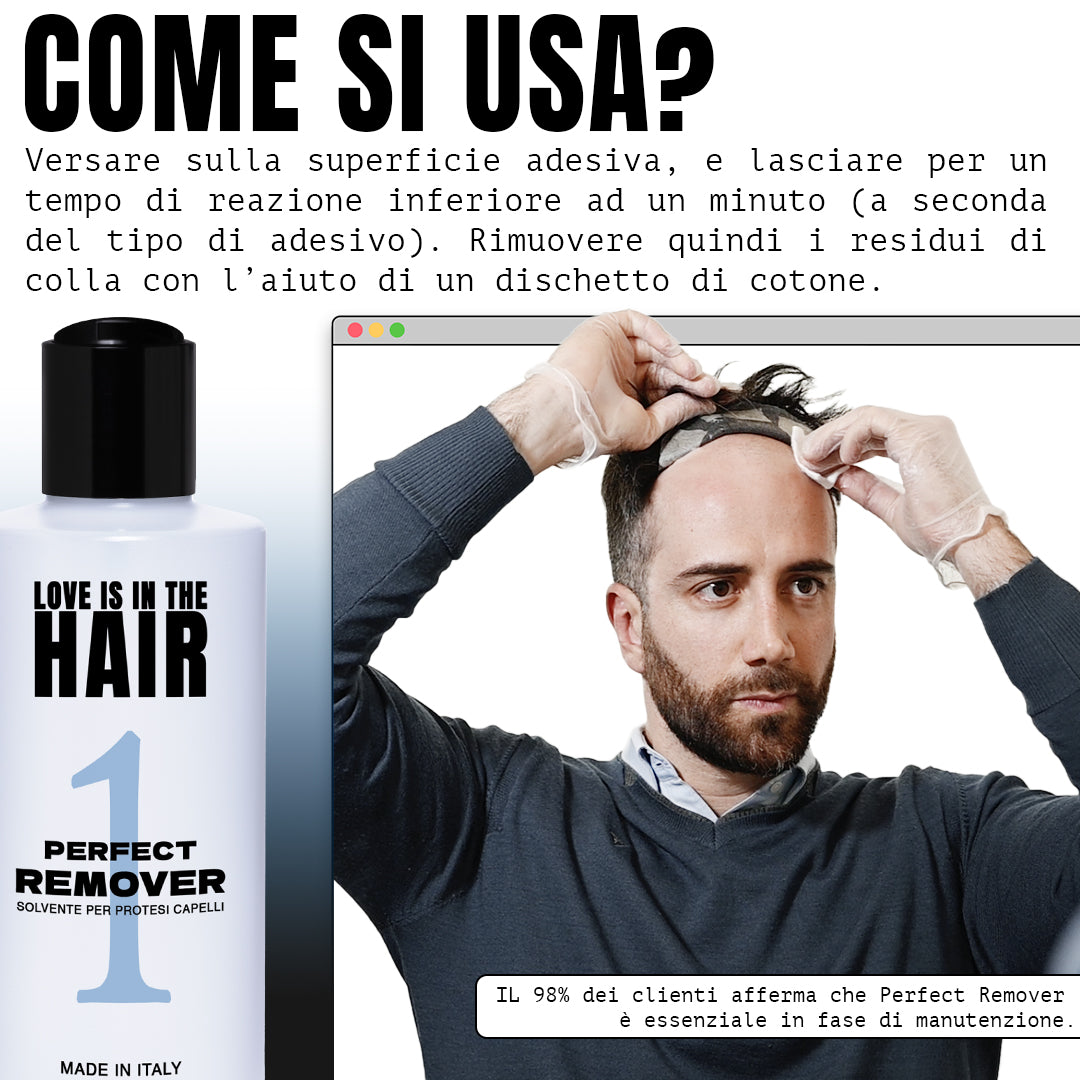 PERFECT REMOVER / SOLVENTE PER RIMOZIONE DI COLLE E TAPE PER PROTESI CAPELLI