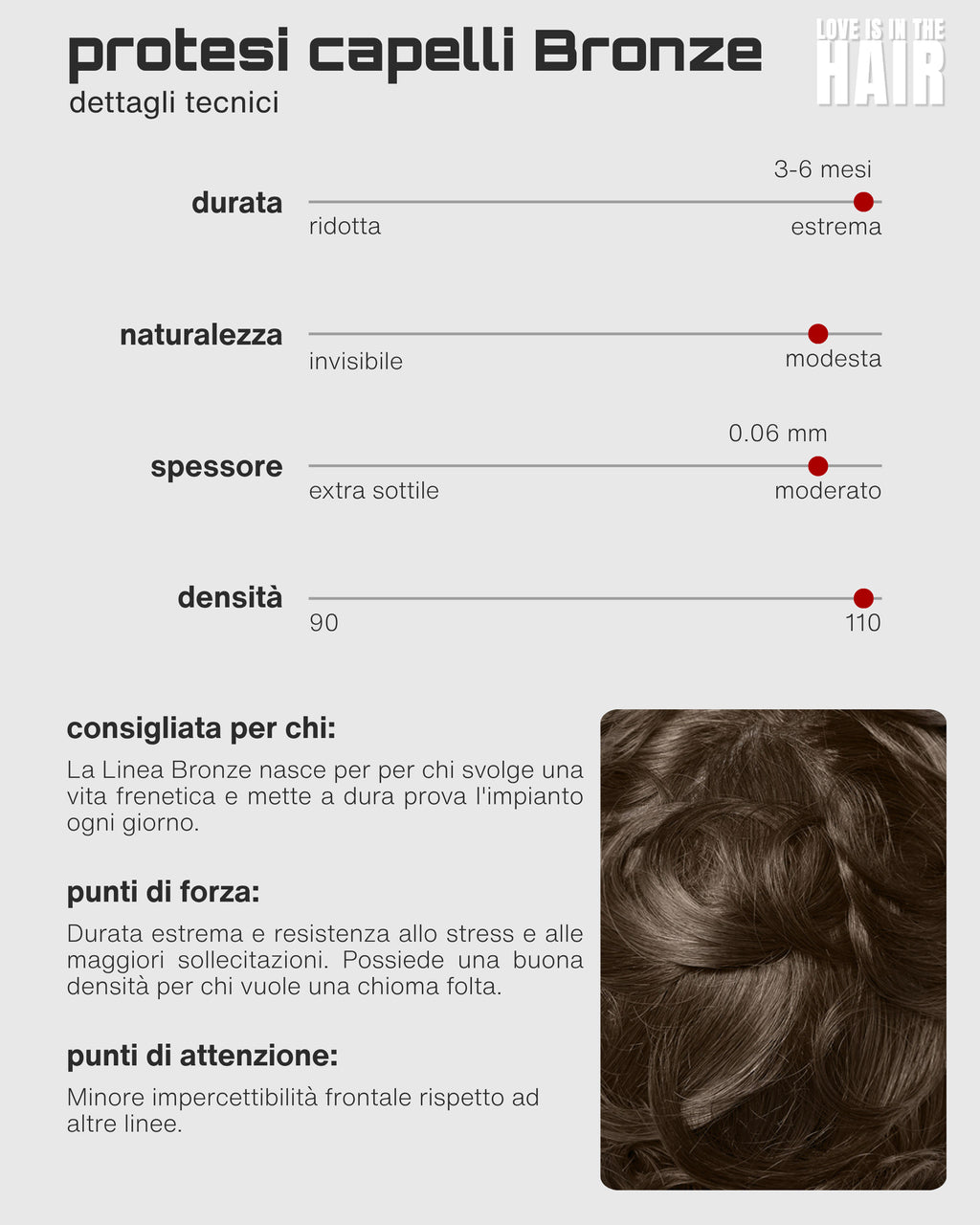 PROTESI CAPELLI BRONZE