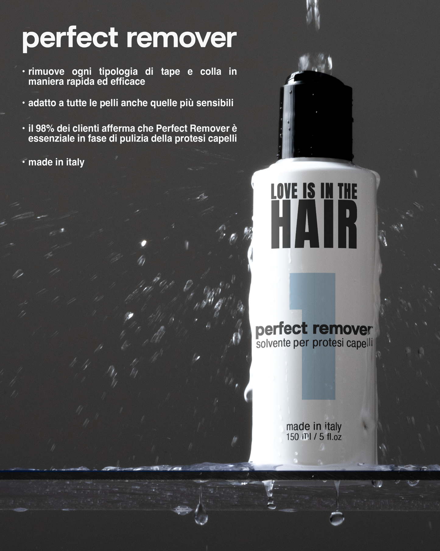 PERFECT REMOVER / SOLVENTE PER RIMOZIONE DI COLLE E TAPE PER PROTESI CAPELLI